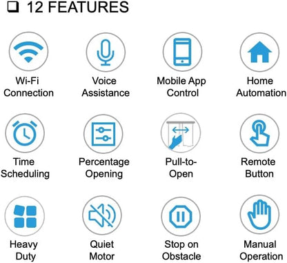 Beltless Smart Curtain System: WiFi Control, Heavy Duty 0-10 ft
