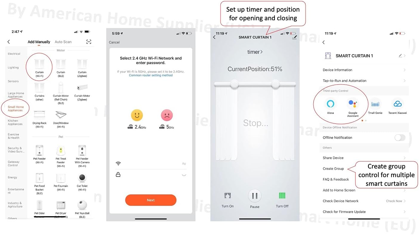 Beltless Smart Curtain System: WiFi Control, Heavy Duty 0-10 ft