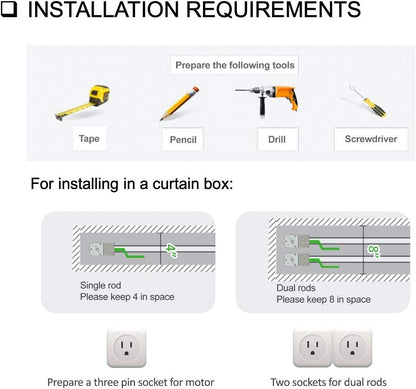 Beltless Smart Curtain System: WiFi Control, Heavy Duty 0-10 ft